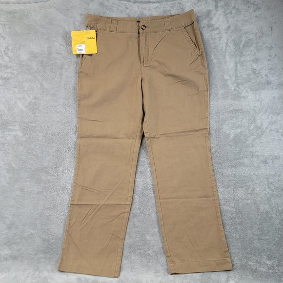 Cabelas Aged Field Khaki Chino Pants womens Size 18 Pocketed Zip Up L77PT074 NWT - Picture 1 of 11